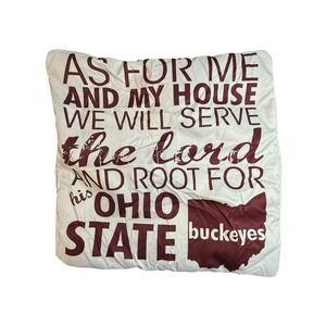 Ohio State Buckeyes Pillow Cover College Football Fan Decor Serve the Lord Jesus